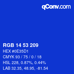 カラーコード: RGB 14 53 209 | qconv.com
