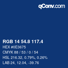 カラーコード: RGB 14 54.8 117.4 | qconv.com