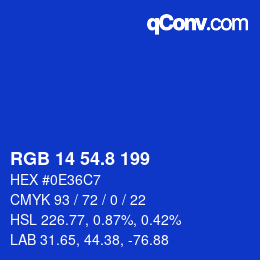 カラーコード: RGB 14 54.8 199 | qconv.com