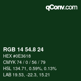 カラーコード: RGB 14 54.8 24 | qconv.com