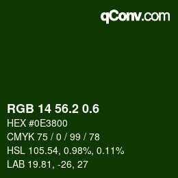 カラーコード: RGB 14 56.2 0.6 | qconv.com
