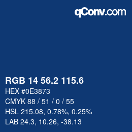 カラーコード: RGB 14 56.2 115.6 | qconv.com