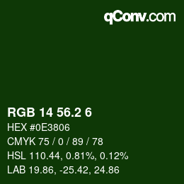 カラーコード: RGB 14 56.2 6 | qconv.com