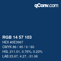 Color code: RGB 14 57 103 | qconv.com
