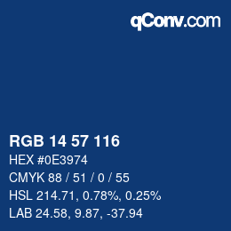 カラーコード: RGB 14 57 116 | qconv.com