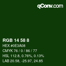 Color code: RGB 14 58 8 | qconv.com