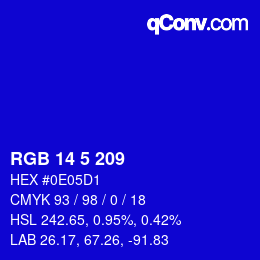 Color code: RGB 14 5 209 | qconv.com