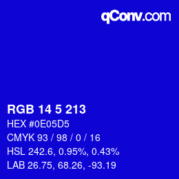 Color code: RGB 14 5 213 | qconv.com