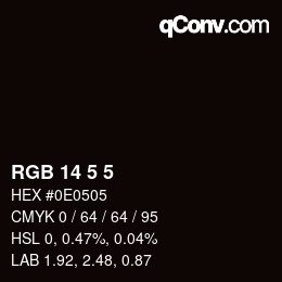 Color code: RGB 14 5 5 | qconv.com