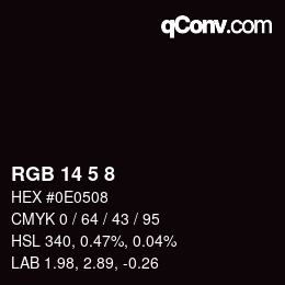 Farbcode: RGB 14 5 8 | qconv.com