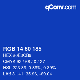 颜色代码: RGB 14 60 185 | qconv.com