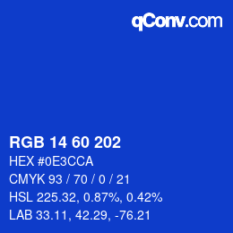 カラーコード: RGB 14 60 202 | qconv.com