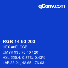 カラーコード: RGB 14 60 203 | qconv.com