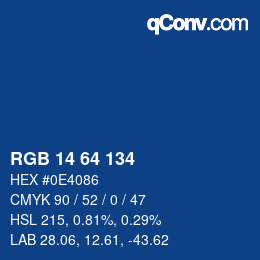 Color code: RGB 14 64 134 | qconv.com