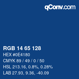 カラーコード: RGB 14 65 128 | qconv.com