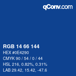 颜色代码: RGB 14 66 144 | qconv.com