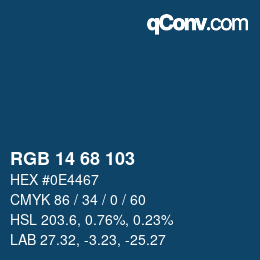 Color code: RGB 14 68 103 | qconv.com