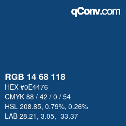 Color code: RGB 14 68 118 | qconv.com
