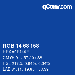 Farbcode: RGB 14 68 158 | qconv.com