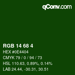颜色代码: RGB 14 68 4 | qconv.com