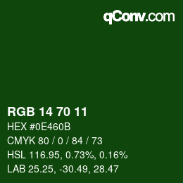 Color code: RGB 14 70 11 | qconv.com