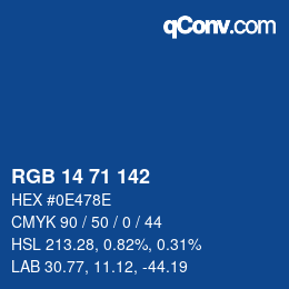 Color code: RGB 14 71 142 | qconv.com