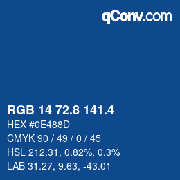 カラーコード: RGB 14 72.8 141.4 | qconv.com
