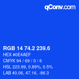 カラーコード: RGB 14 74.2 239.6 | qconv.com