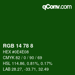Color code: RGB 14 78 8 | qconv.com