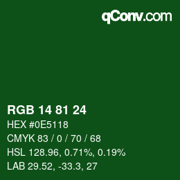 Color code: RGB 14 81 24 | qconv.com