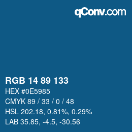 カラーコード: RGB 14 89 133 | qconv.com