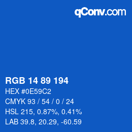 Color code: RGB 14 89 194 | qconv.com
