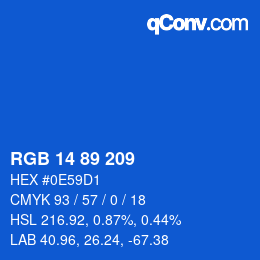 Color code: RGB 14 89 209 | qconv.com