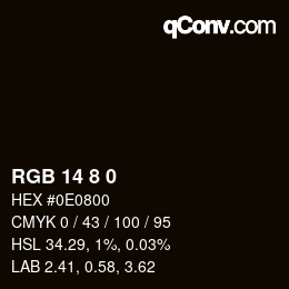 Farbcode: RGB 14 8 0 | qconv.com