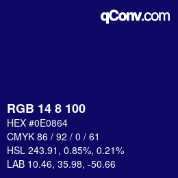 Farbcode: RGB 14 8 100 | qconv.com