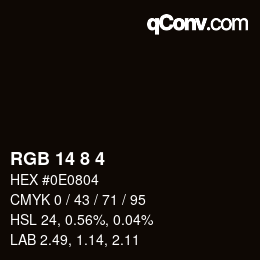 カラーコード: RGB 14 8 4 | qconv.com