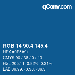 カラーコード: RGB 14 90.4 145.4 | qconv.com