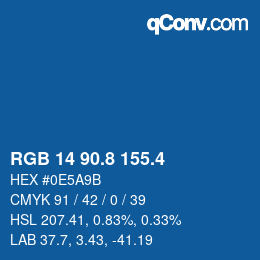 カラーコード: RGB 14 90.8 155.4 | qconv.com