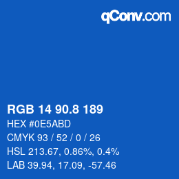 カラーコード: RGB 14 90.8 189 | qconv.com