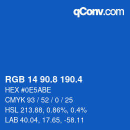 カラーコード: RGB 14 90.8 190.4 | qconv.com