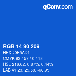 カラーコード: RGB 14 90 209 | qconv.com