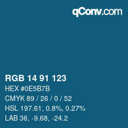 Color code: RGB 14 91 123 | qconv.com