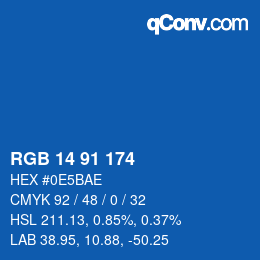 Color code: RGB 14 91 174 | qconv.com