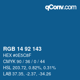 カラーコード: RGB 14 92 143 | qconv.com