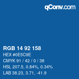 Color code: RGB 14 92 158 | qconv.com