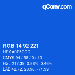 颜色代码: RGB 14 92 221 | qconv.com
