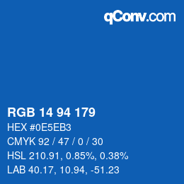 カラーコード: RGB 14 94 179 | qconv.com