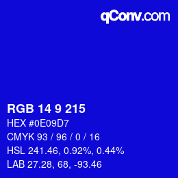 颜色代码: RGB 14 9 215 | qconv.com