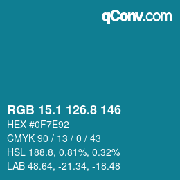 Color code: RGB 15.1 126.8 146 | qconv.com