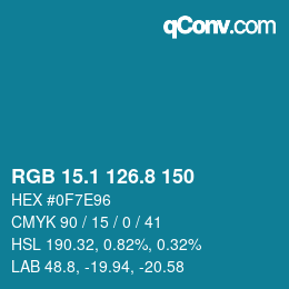 Color code: RGB 15.1 126.8 150 | qconv.com